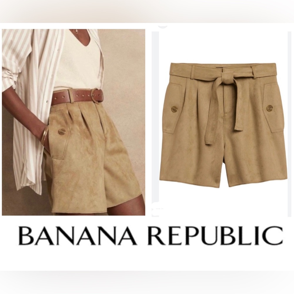 Banana Republic NWT Suede with Front Pockets Pleats and Belt Size 14